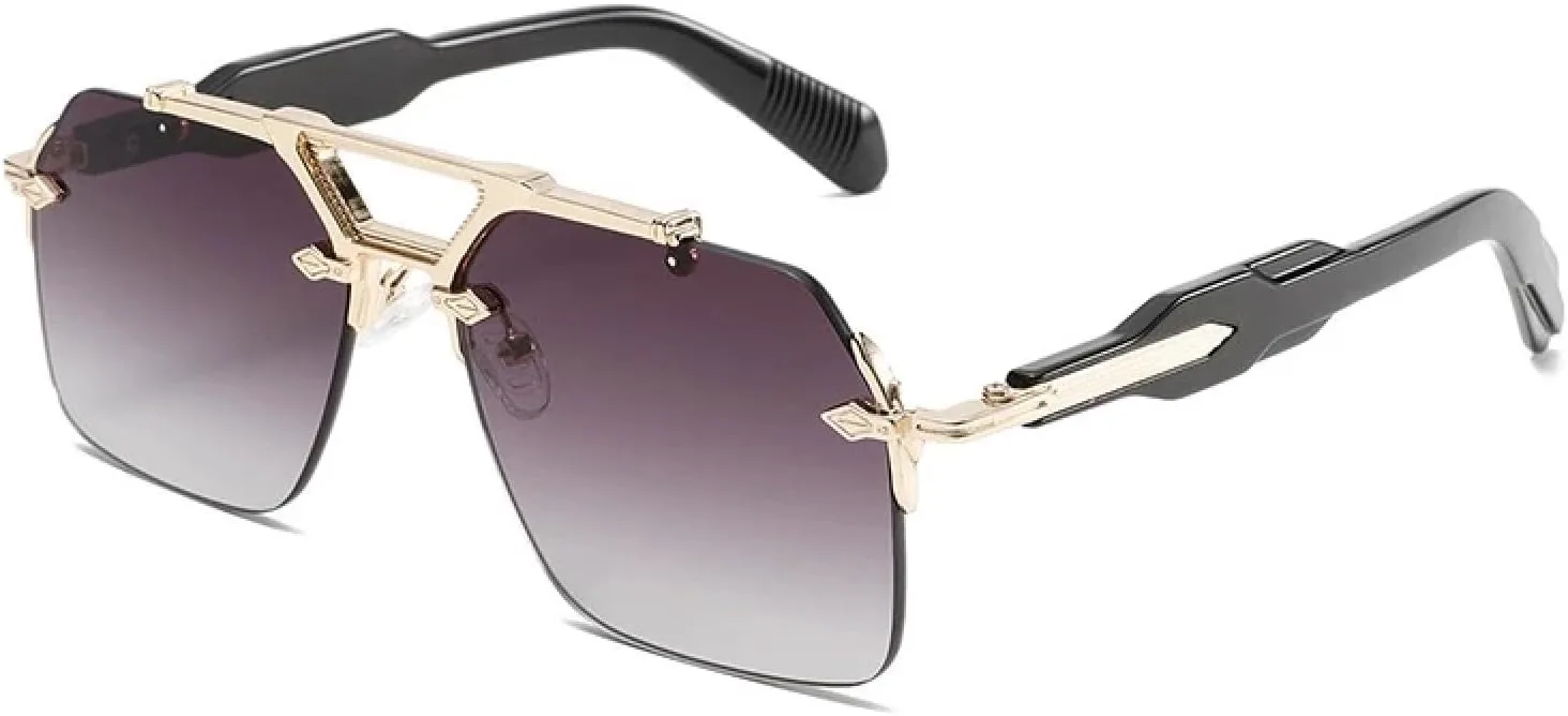 

Роскошные классические овальные солнцезащитные очки без оправы для мужчин и женщин в винтажном панк-стиле, большие очки в металлической оправе TKKTLLT, C5