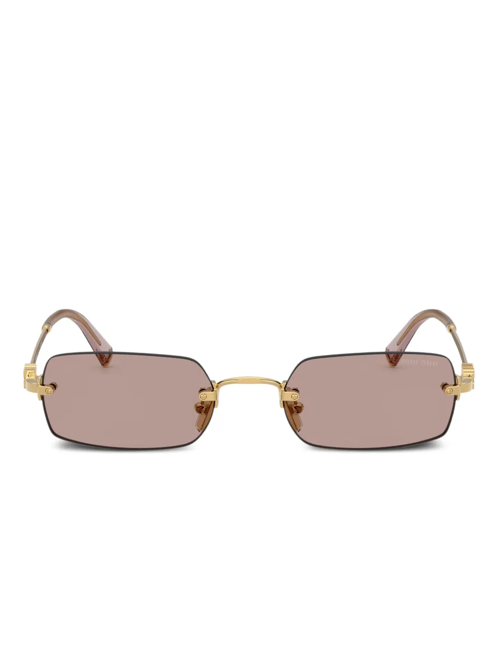 

Солнцезащитные очки в прямоугольной оправе Miu Miu, золотистый