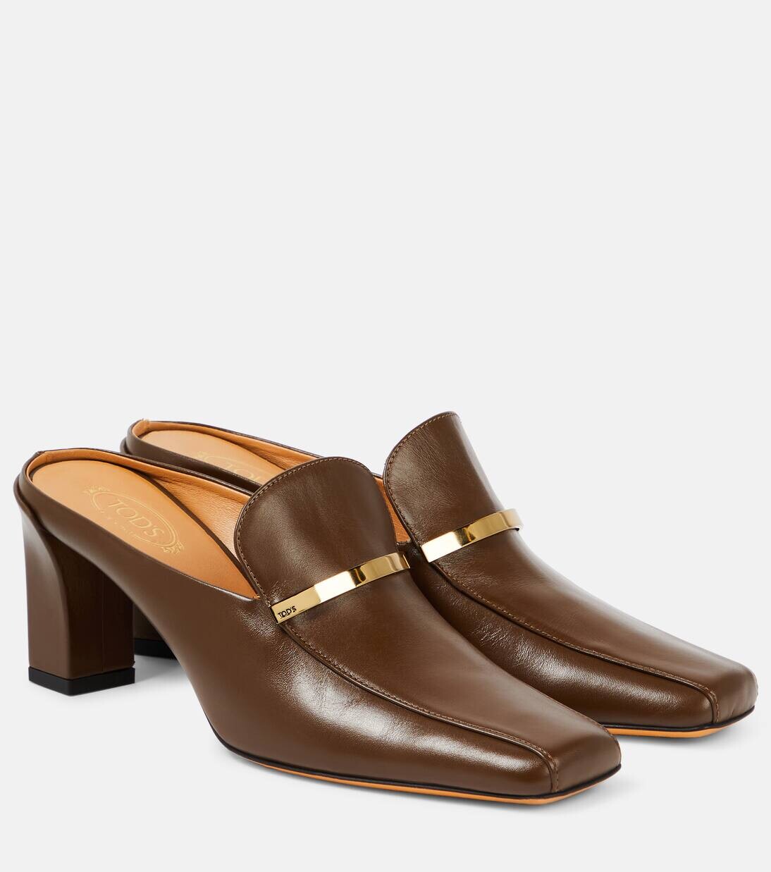 Кожаные мюли Tod'S, цвет cocoa