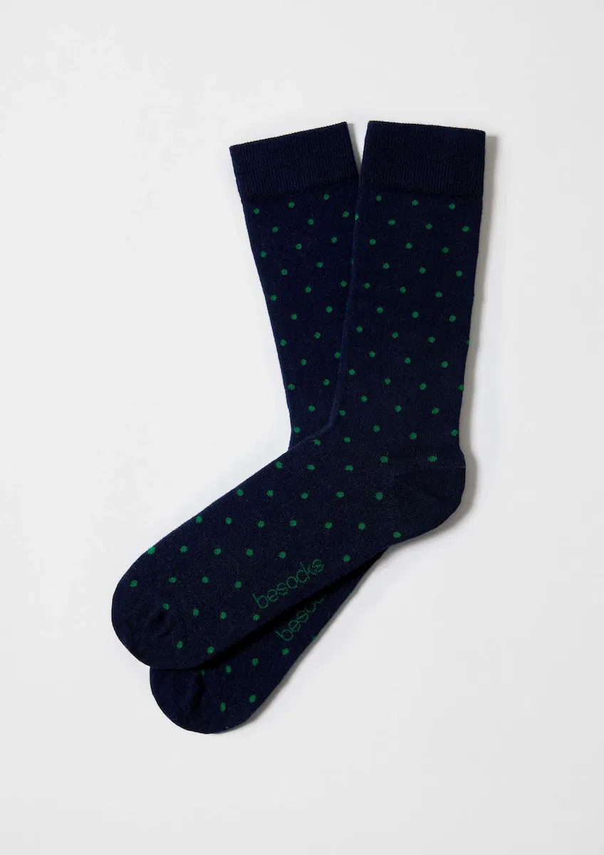 

Унисекс темно-синие высокие носки из органического хлопка Besocks, тёмно-синий