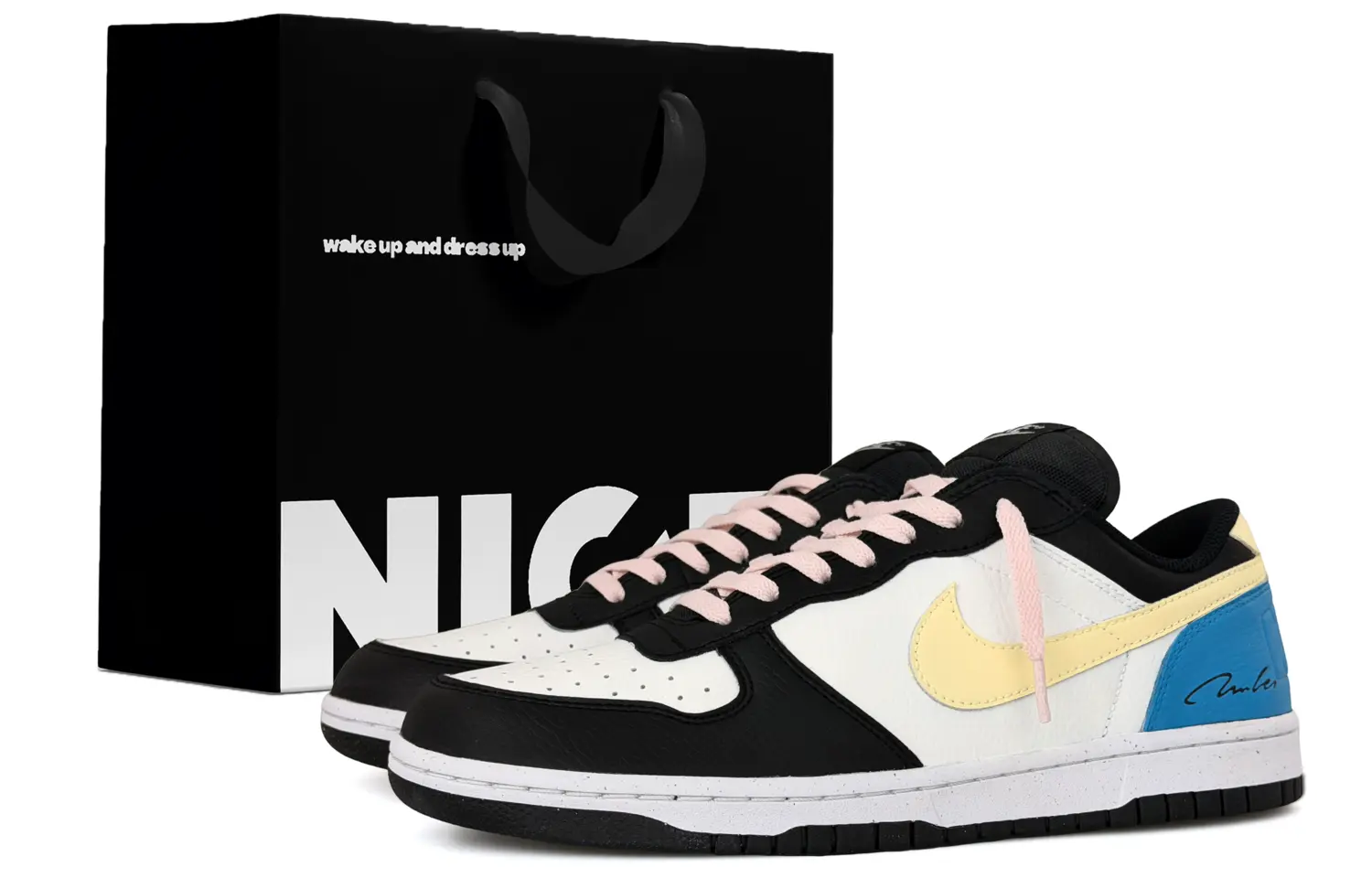 

Nike Большие устойчивые к истиранию низкие кроссовки для скейтбординга мужские белый синий черный