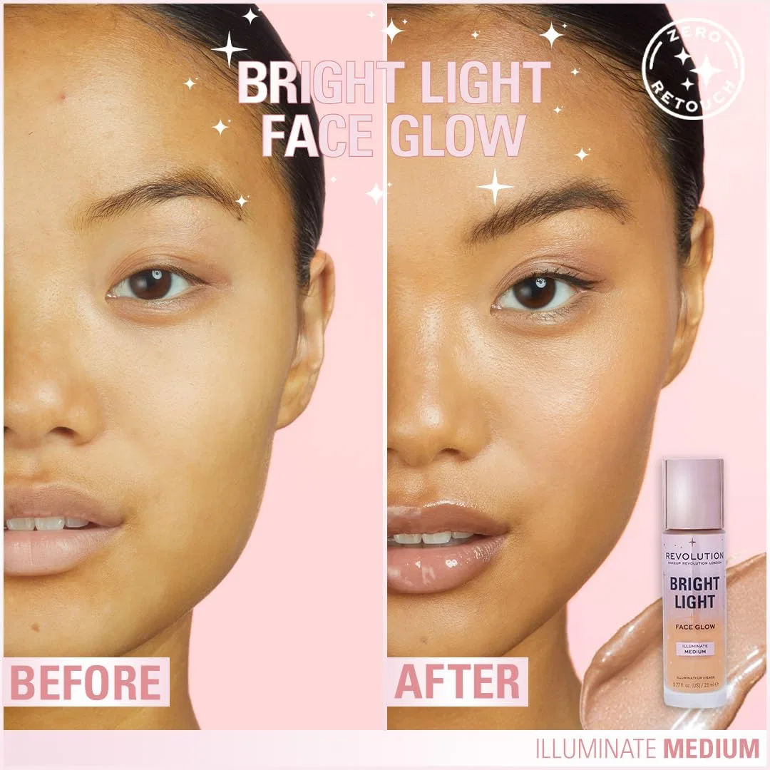 Тонирующее средство для лица «Bright Light Face Glow» от Revolution Revolution Beauty London, Medium — фото 3