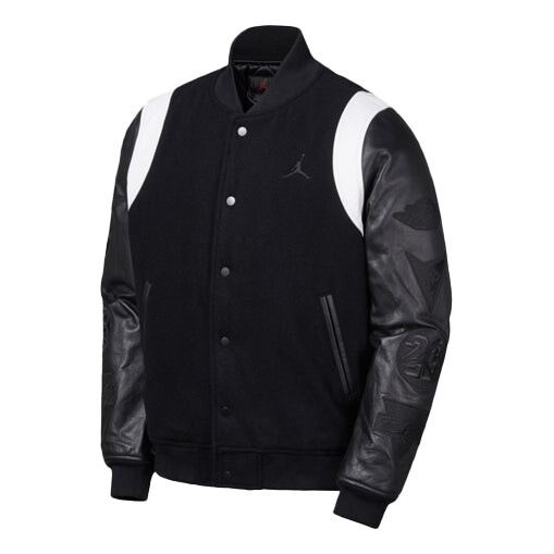 

Куртка dna varsity jacket sleeve colorblock casual black Air Jordan, черный