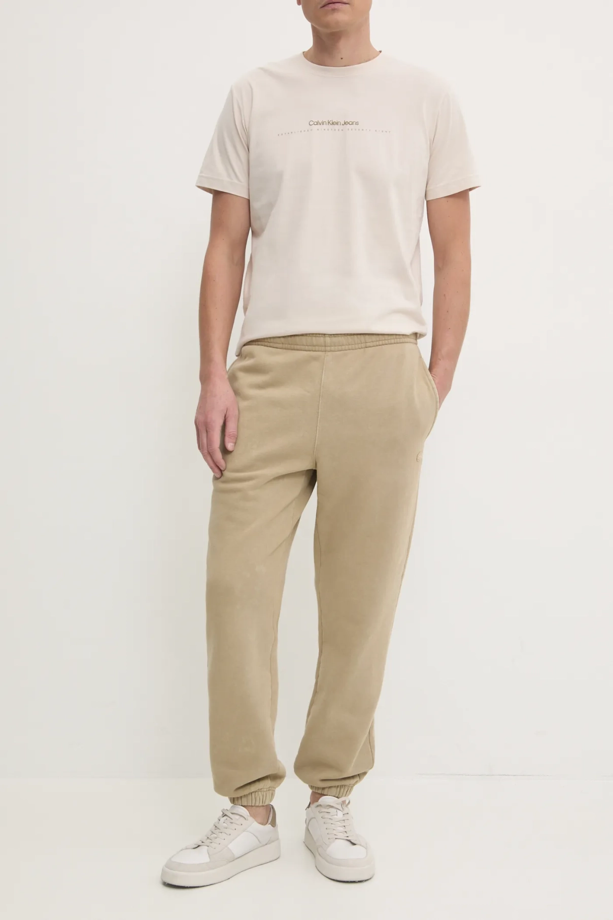 

Хлопковые спортивные штаны Lacoste, бежевый