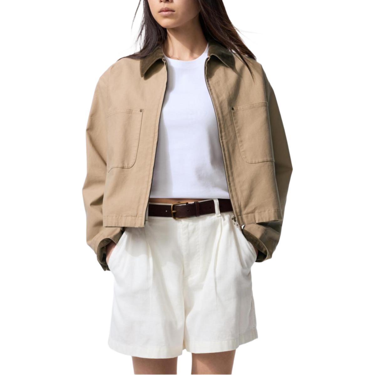 

UNIQLO Темно-бежевая женская куртка, Dark Beige