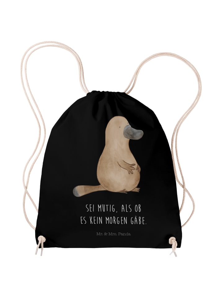 

Mr. & Mrs. Panda Сумка-шоппер с изображением утконоса и надписью, выполненной черным цветом