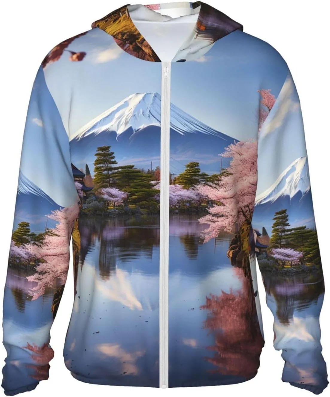 

Мужская толстовка с защитой от солнца UPF 50+ Mount Fuji Cherry Blossom Trees FZQVSLCM