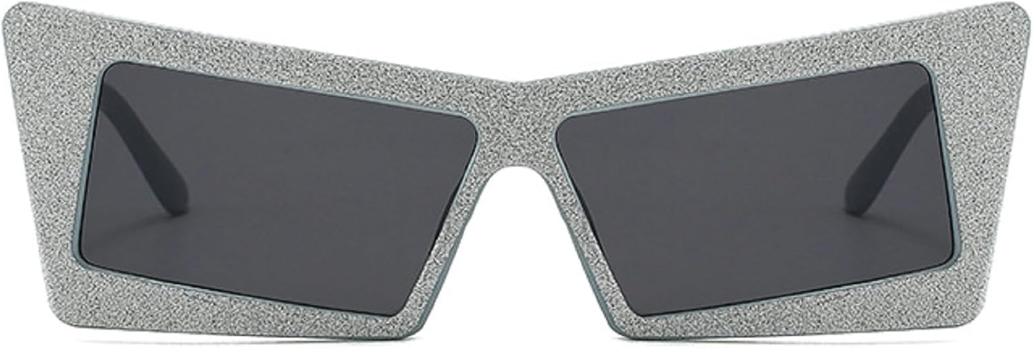 

Модные солнцезащитные очки «кошачий глаз» большого размера для женщин, роскошные квадратные солнцезащитные очки с блестками, сверкающая оправа, дизайнерские очки для бала и вечеринки mincl, Gray