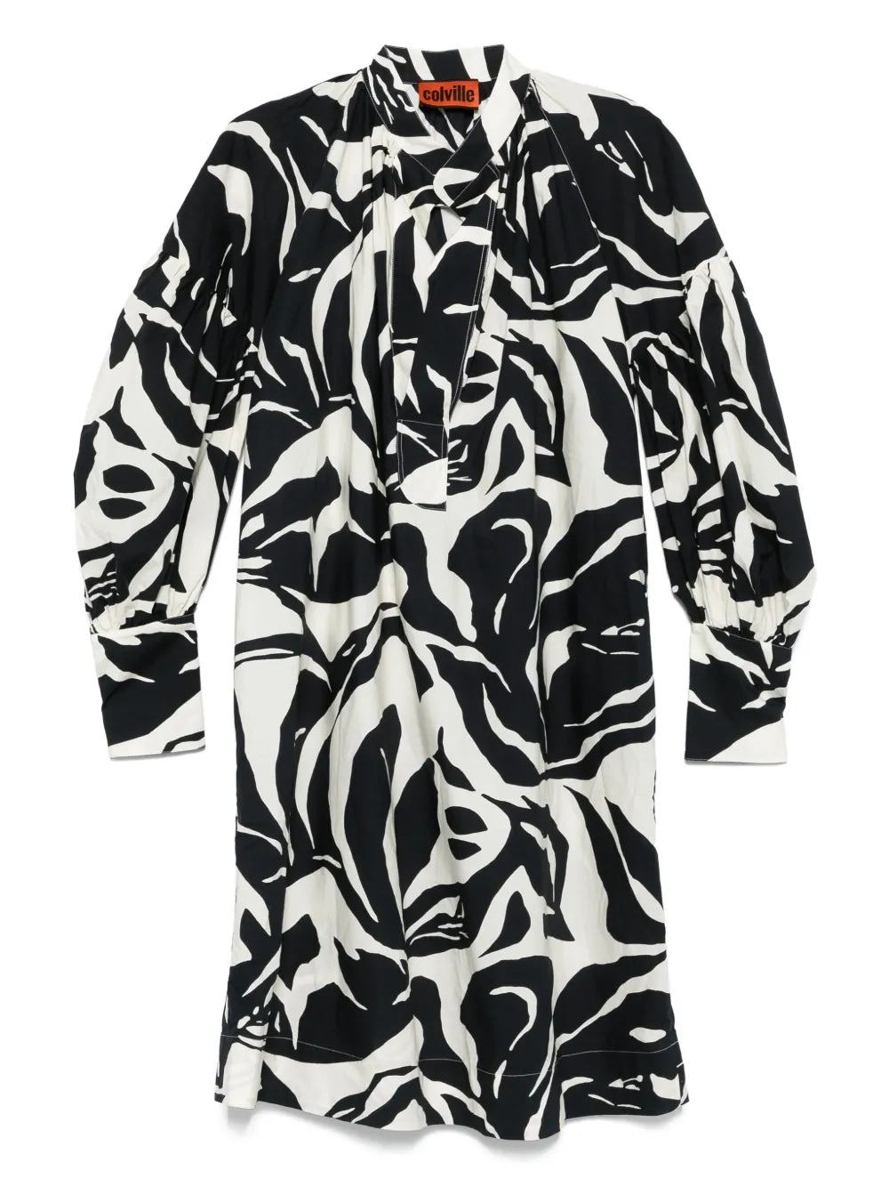 

Платье со сборками и абстрактным принтом colville, белый