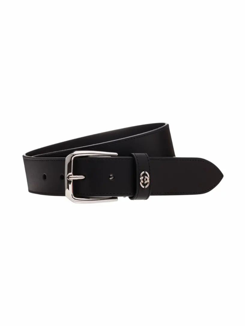 

Кожаный ремень Interlocking G Gucci, черный
