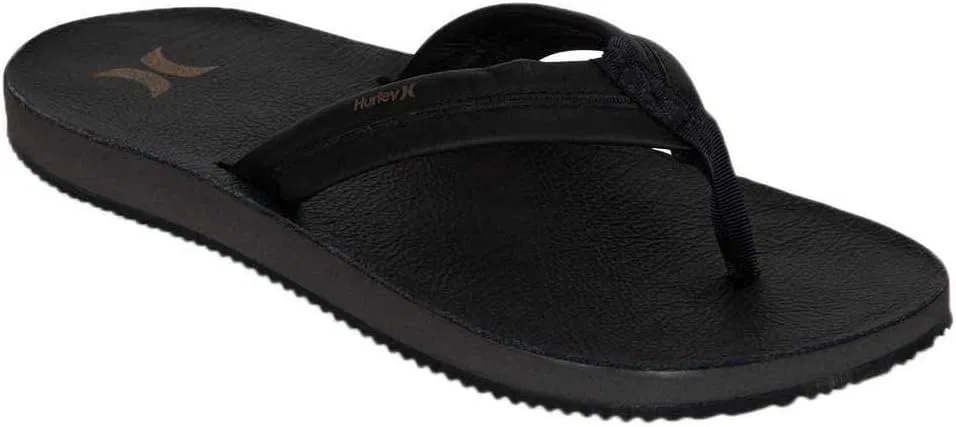 Мужские шлепанцы Hurley Nike Lunarlon Lunar из натуральной кожи, Black / Black / Anthracite