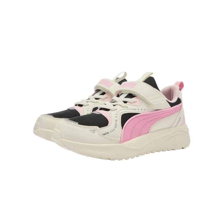 PUMA Нескользящие детские повседневные ботинки ecru, pink, black kids' — фото 4