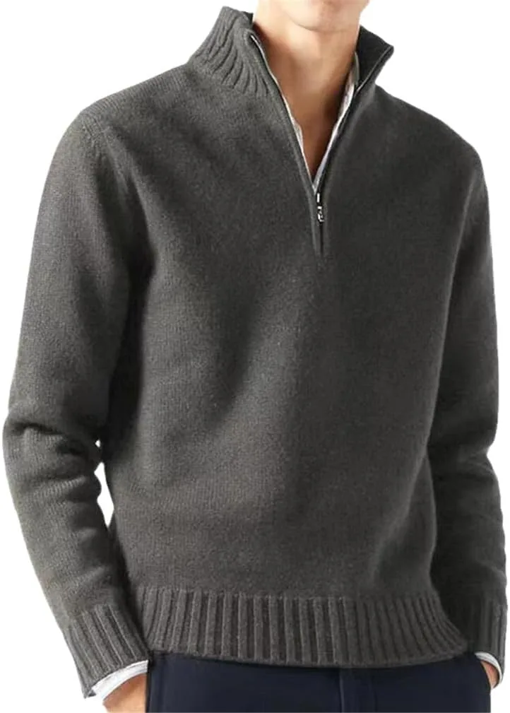 

Мужской свитер-водолазка с длинными рукавами, однотонный