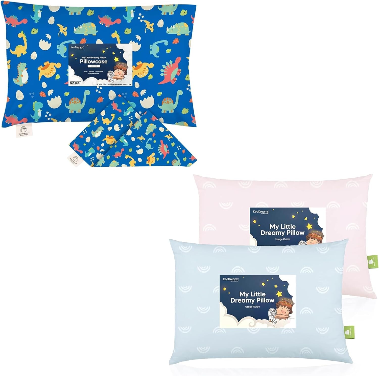 

Kea Наволочка из органического хлопка для малышей размером 13X18 и 2 упаковки мягких подушек из органического хлопка для сна — Наволочка из 100% натурального хлопка для миниатюрных подушек для сна для мальчиков и детей — Маленькая подушка 13X18...