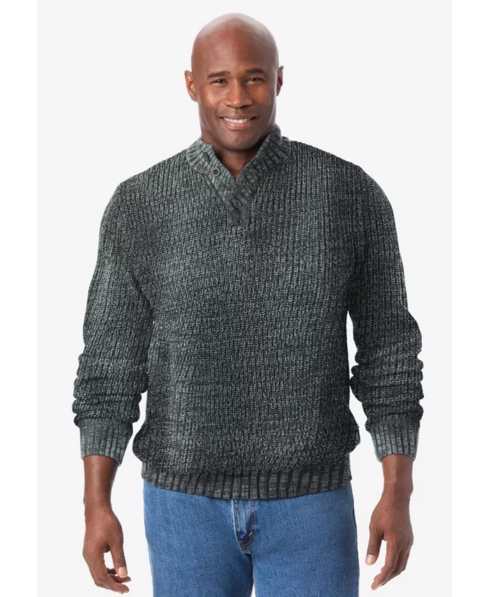 

Свитер Big & Tall Henley Shaker KingSize, серый
