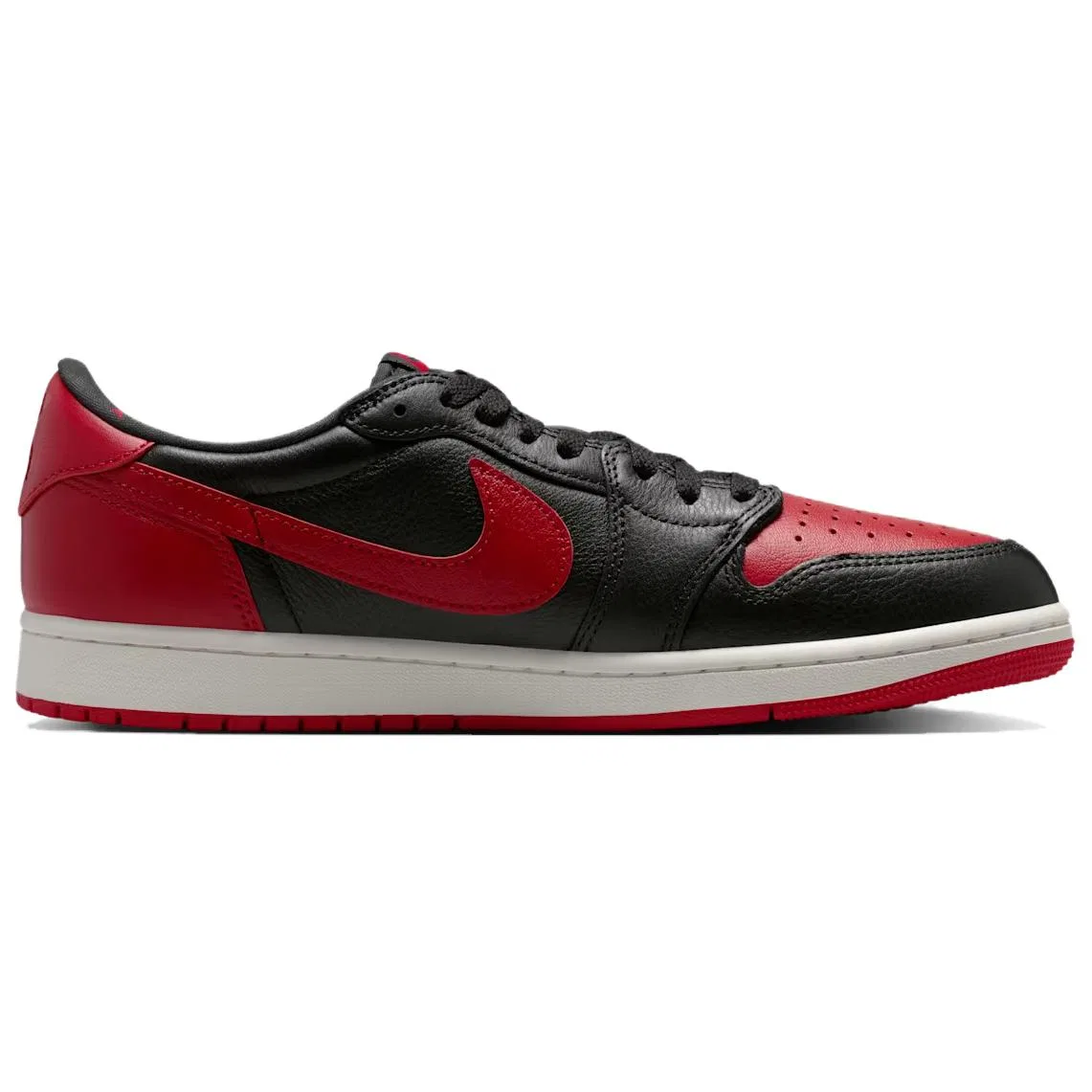 Кроссовки баскетбольные ретро Jordan Air 1 Low Black Red White — фото 3