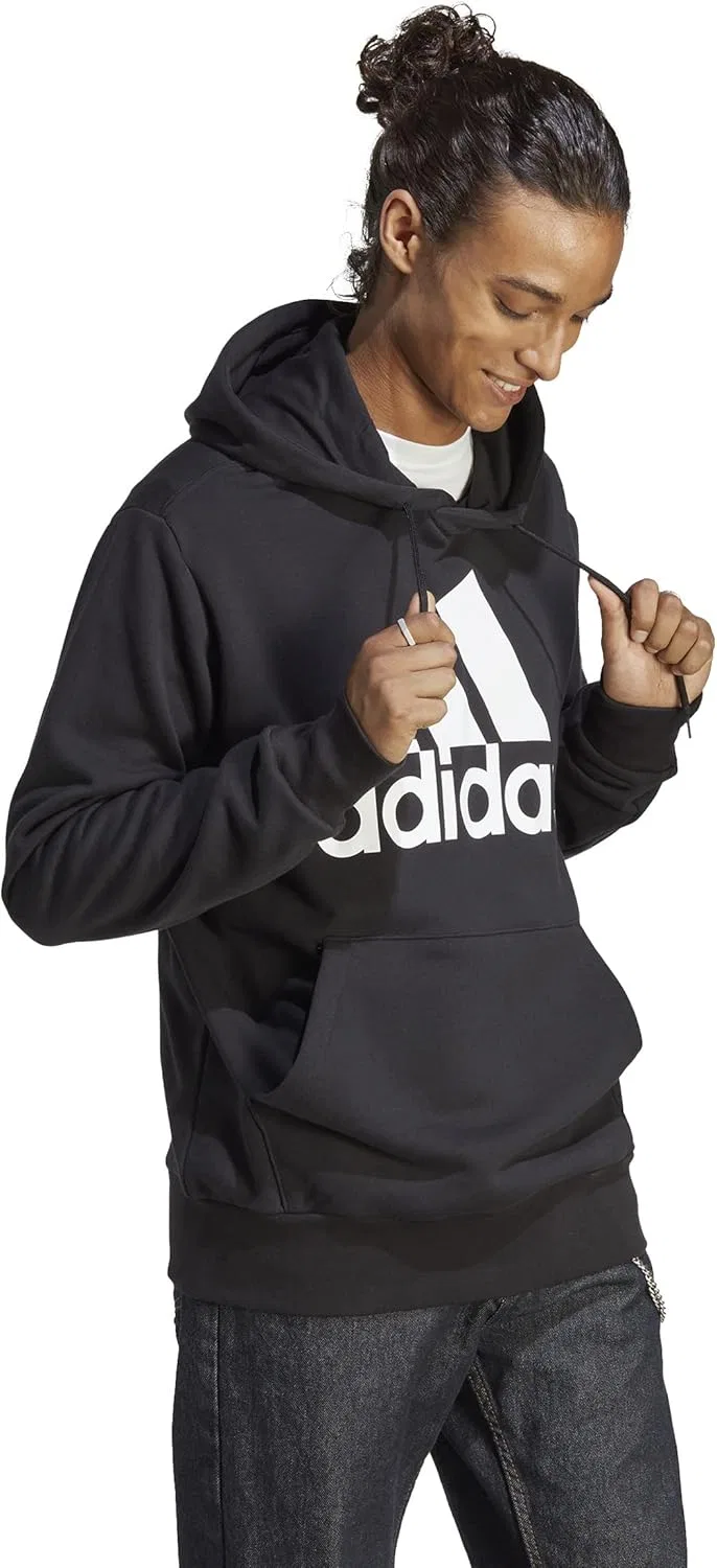 Худи мужское с капюшоном adidas Essentials French Terry 3-Stripes Full-Zip, Black
