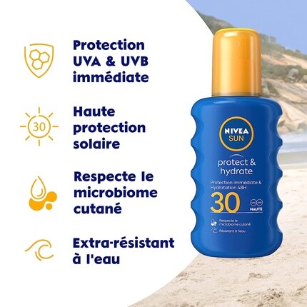 Nivea Солнцезащитный и увлажняющий спрей SPF30 200 мл — фото 2