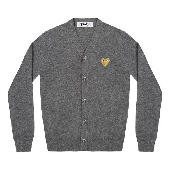 

Кардиган COMME des GARCONS PLAY Kint Cardigan Gold Emblem 'Grey' AZ-N050-051-3, серый