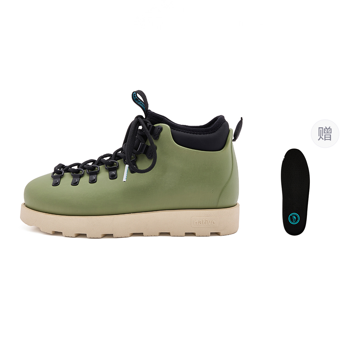 

Fitzsimmons 3.0 усовершенствованные рабочие ботинки для активного отдыха короткие ботинки martin unisex Native Shoes, Elm зеленый | экрю[Gift Included Height-Increasing Insole]