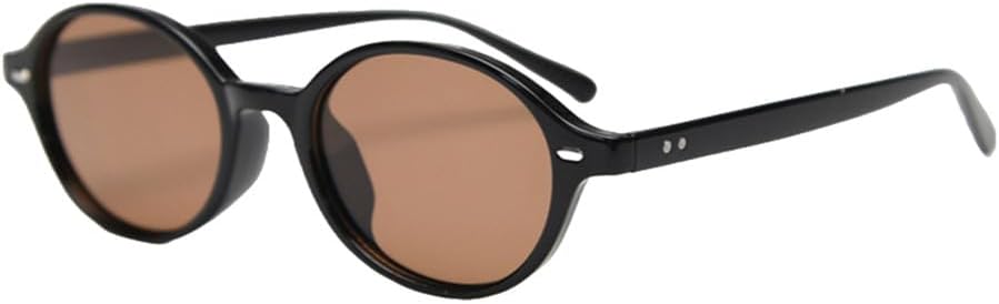 

Винтажные поляризованные солнцезащитные очки в стиле ретро для женщин, маленькие овальные солнцезащитные очки для мужчин, круглые солнцезащитные очки VFDHN, Black With Brown