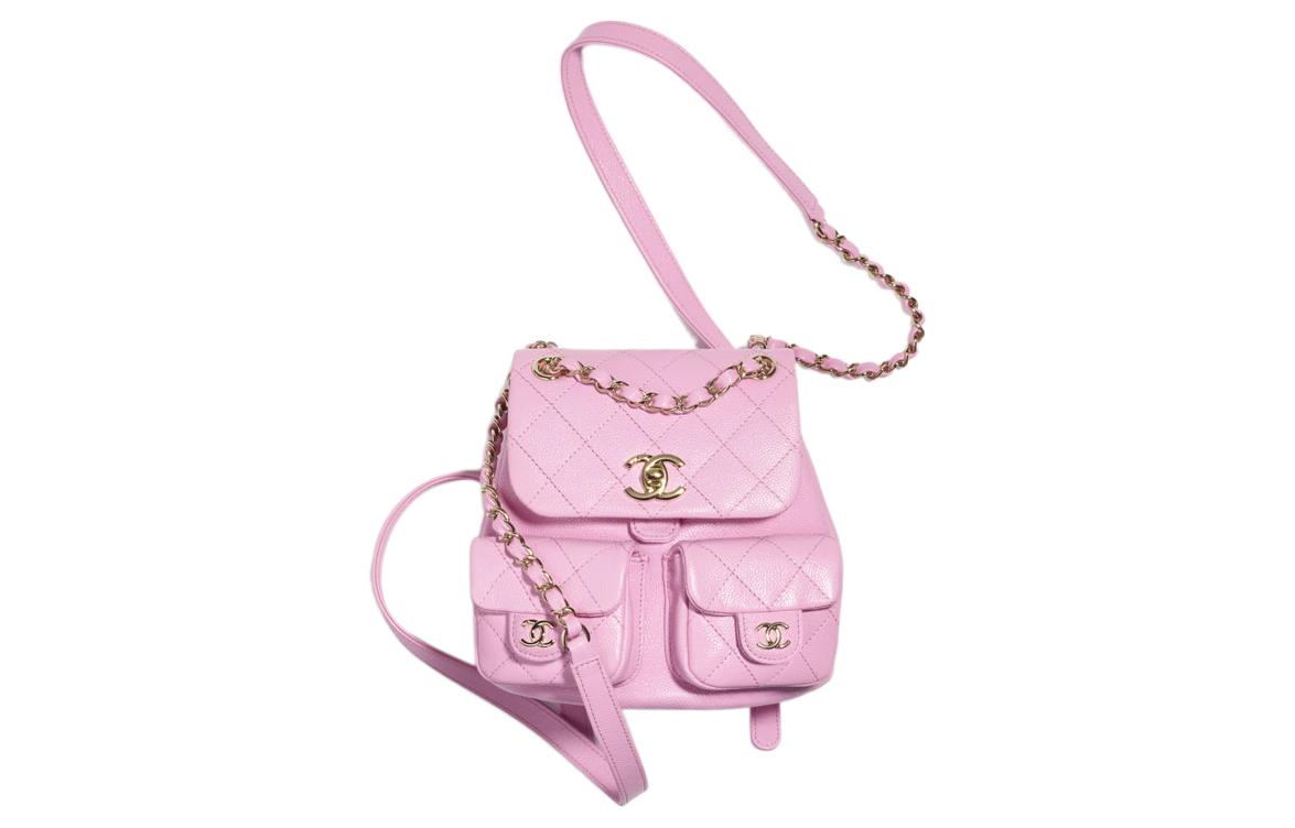 

CHANEL Розовый женский рюкзак из зерненой телячьей кожи