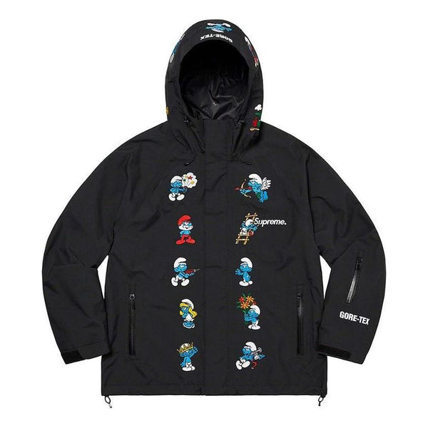 

Куртка x smurfs gore-tex shell jacket 'black blue white' Supreme, черный