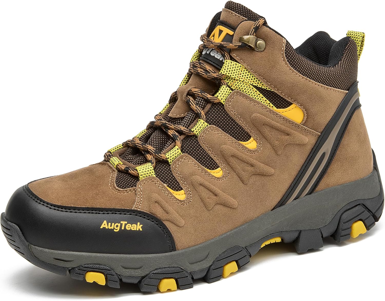 

Мужские водонепроницаемые походные ботинки для улицы, легкие ботинки на щиколотку, дышащие, удобные для трекинга и альпинизма Augteak, коричневый