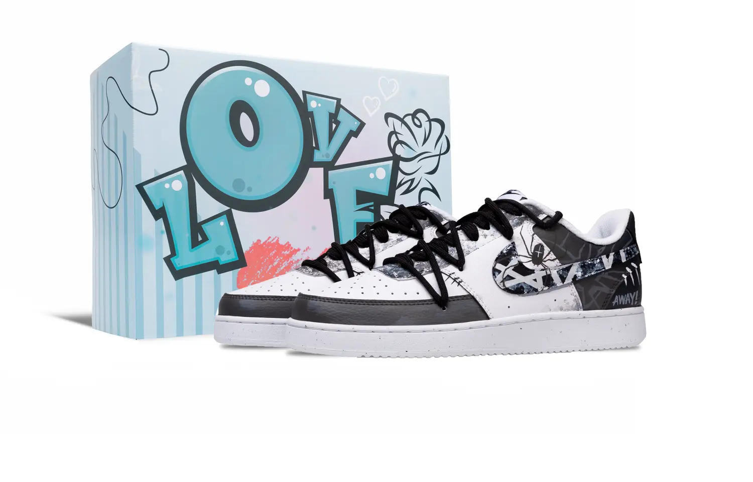 

Nike Подарочный набор Court Vision 1 Dustproof Box Set, противоскользящие, износостойкие, низкие, мужские, кроссовки для скейтбординга, черные