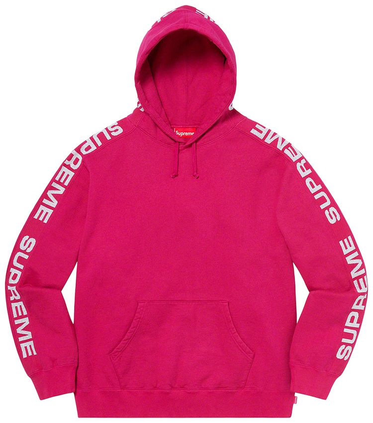 

Толстовка Supreme Metallic Rib Hooded Sweatshirt 'Fuchsia', розовый