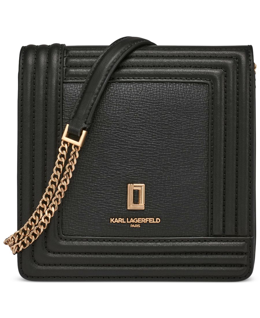 

Кожаная сумка через плечо Жозефина KARL LAGERFELD PARIS, Black/Gold
