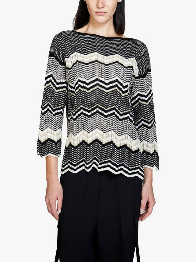 

Многоцветный джемпер с заниженным плечом SISLEY, цвет Black/Beige