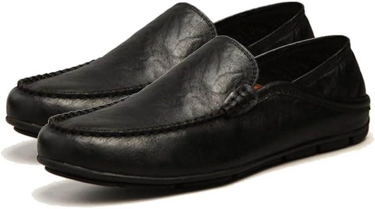 

Мужские повседневные лоферы из натуральной кожи, дышащие обувь, модные тапочки Odipon, черный