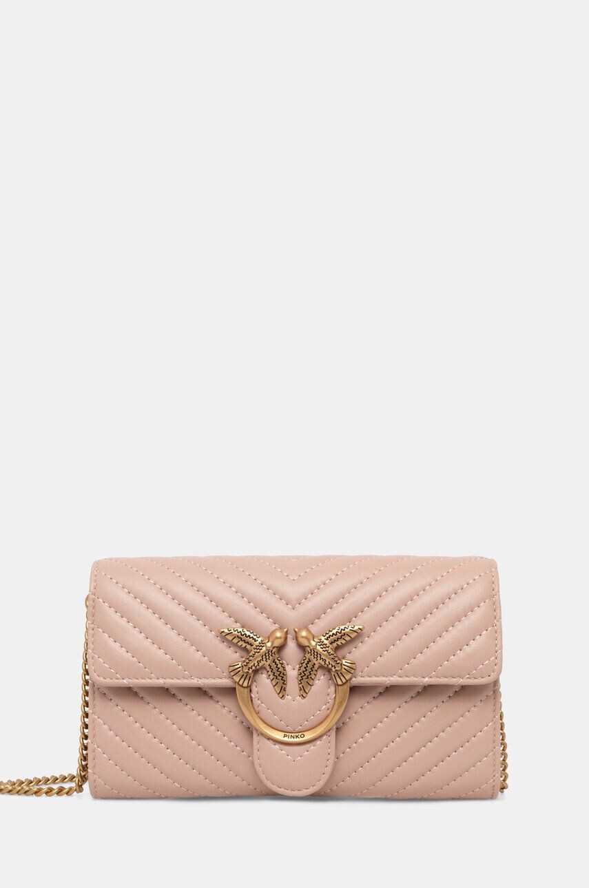 

Кожаная сумка Pinko, розовый