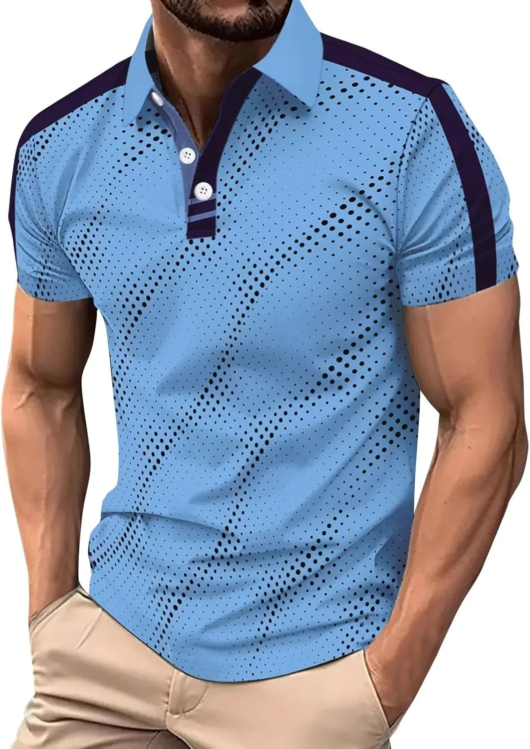 

Мужская поло 2025 Casual с коротким рукавом и принтом