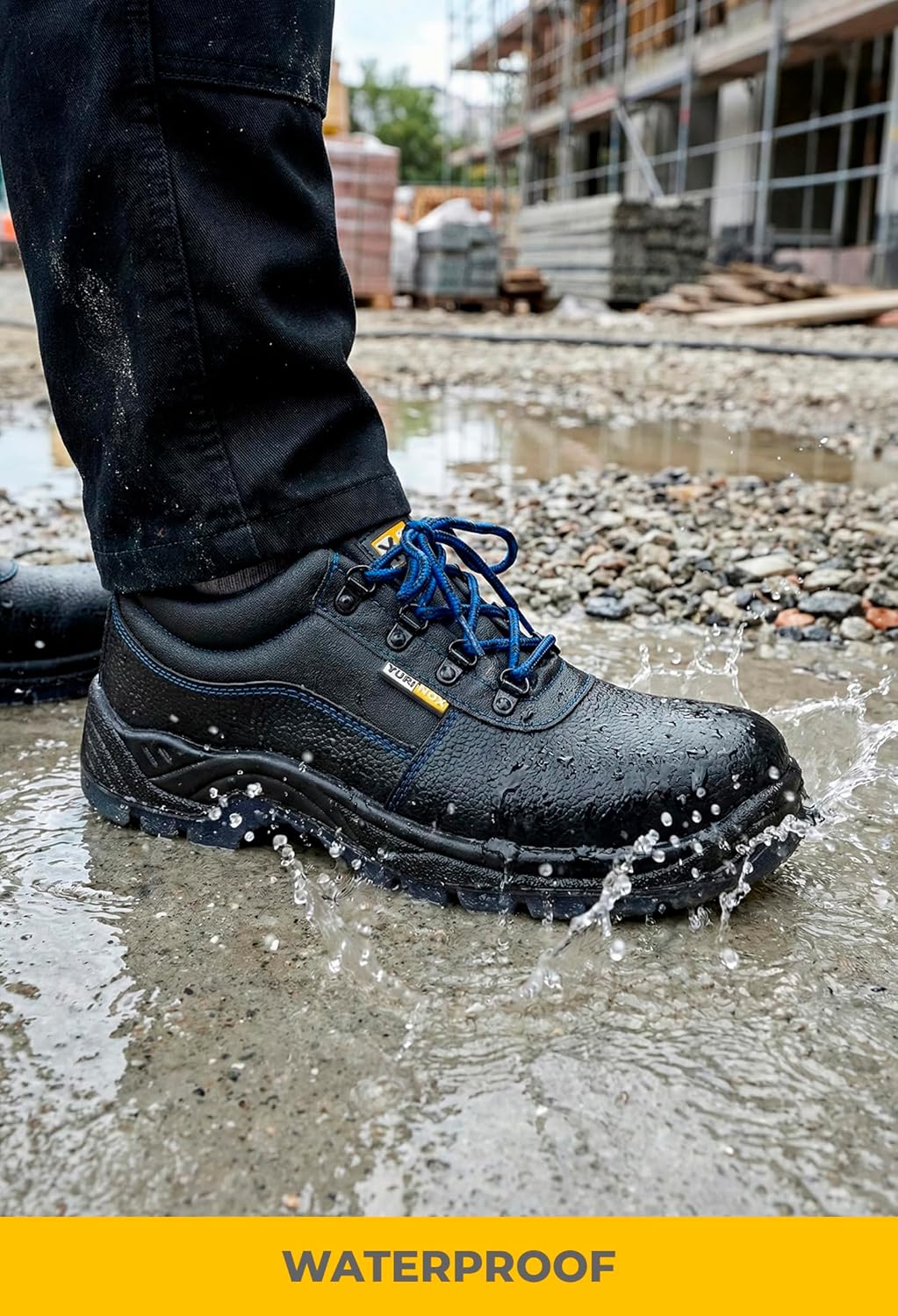 Рабочие ботинки YURINOX Half-Boots Unionshoes с композитным защитным носком для мужчин - легкие и прочные - подошва устойчива к скольжению, маслам и химическим веществам - идеально подходят для работы на складе и на стройке, черный — фото 4