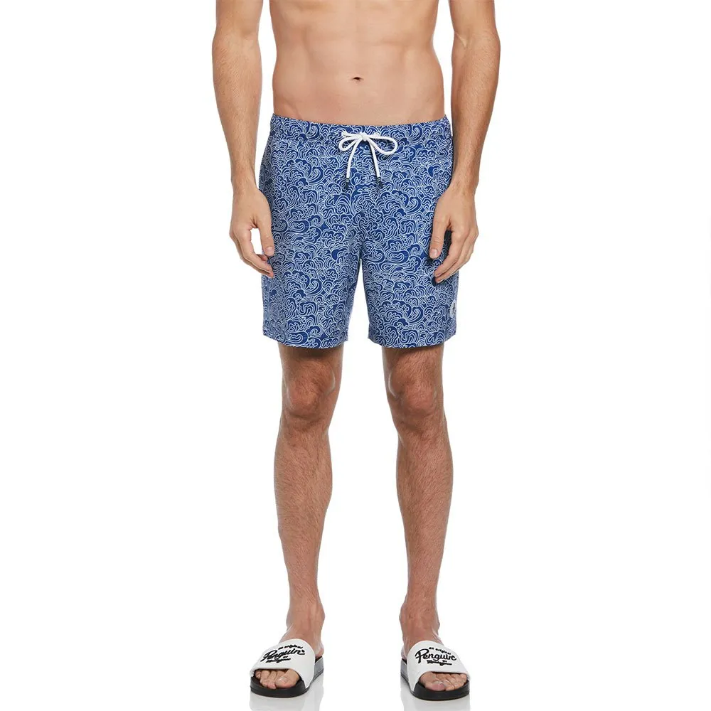 

Плавки Original Penguin Recycled Polyester Stretch Outline Waves, синий