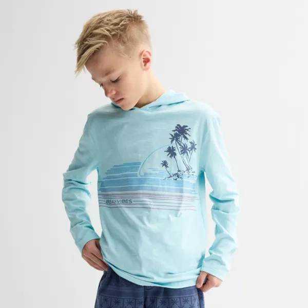 

Футболка с капюшоном с графическим принтом для мальчиков 7-20 лет Sonoma Goods For Life, цвет blue beach