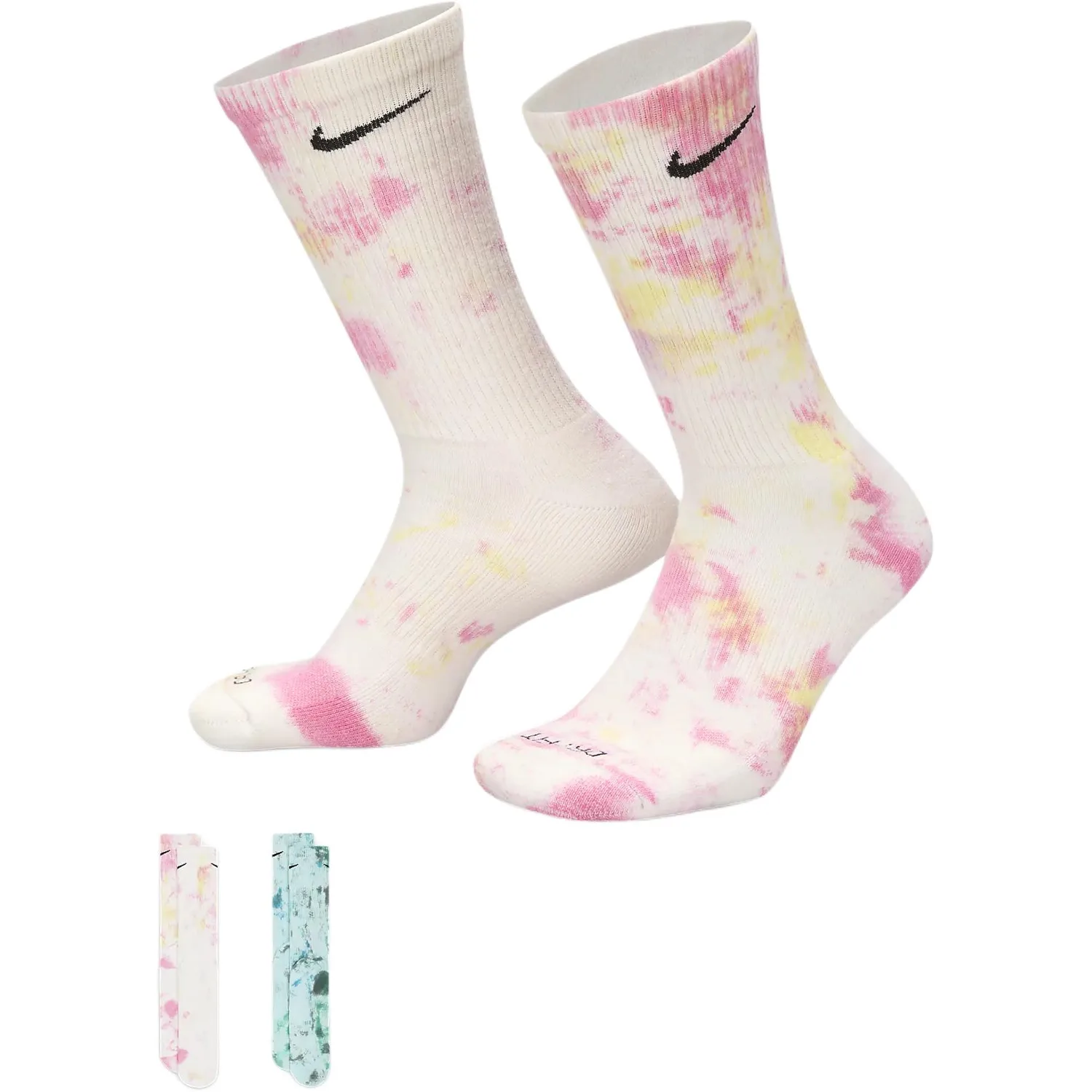 Everyday Plus Cushioned Crew Socks 2 Pairs Nike, 2 pack (розовый+зеленый) — фото 4