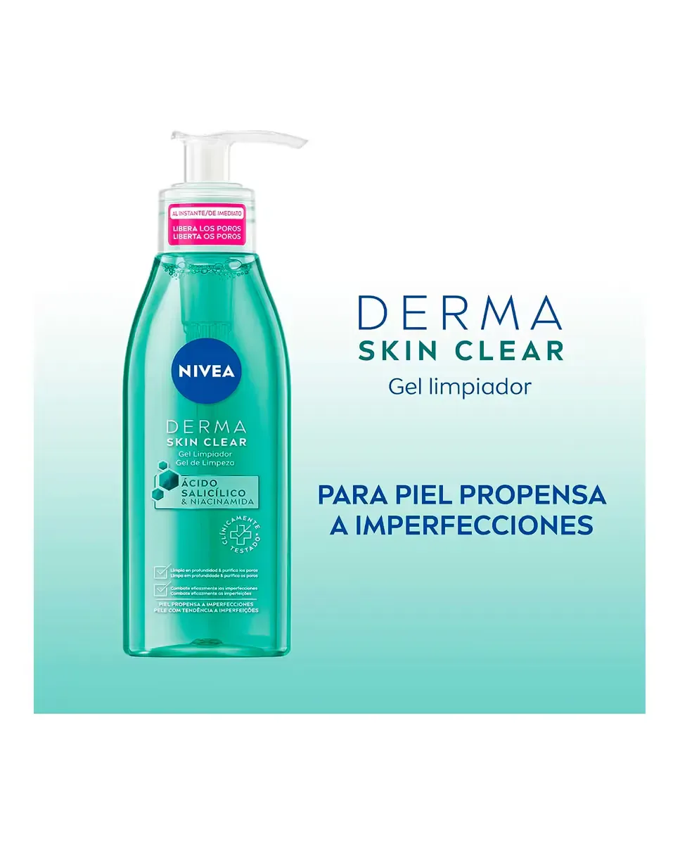 Гель для умывания Nivea — Гель для лица Derma Skin Clear, 150 мл — фото 3