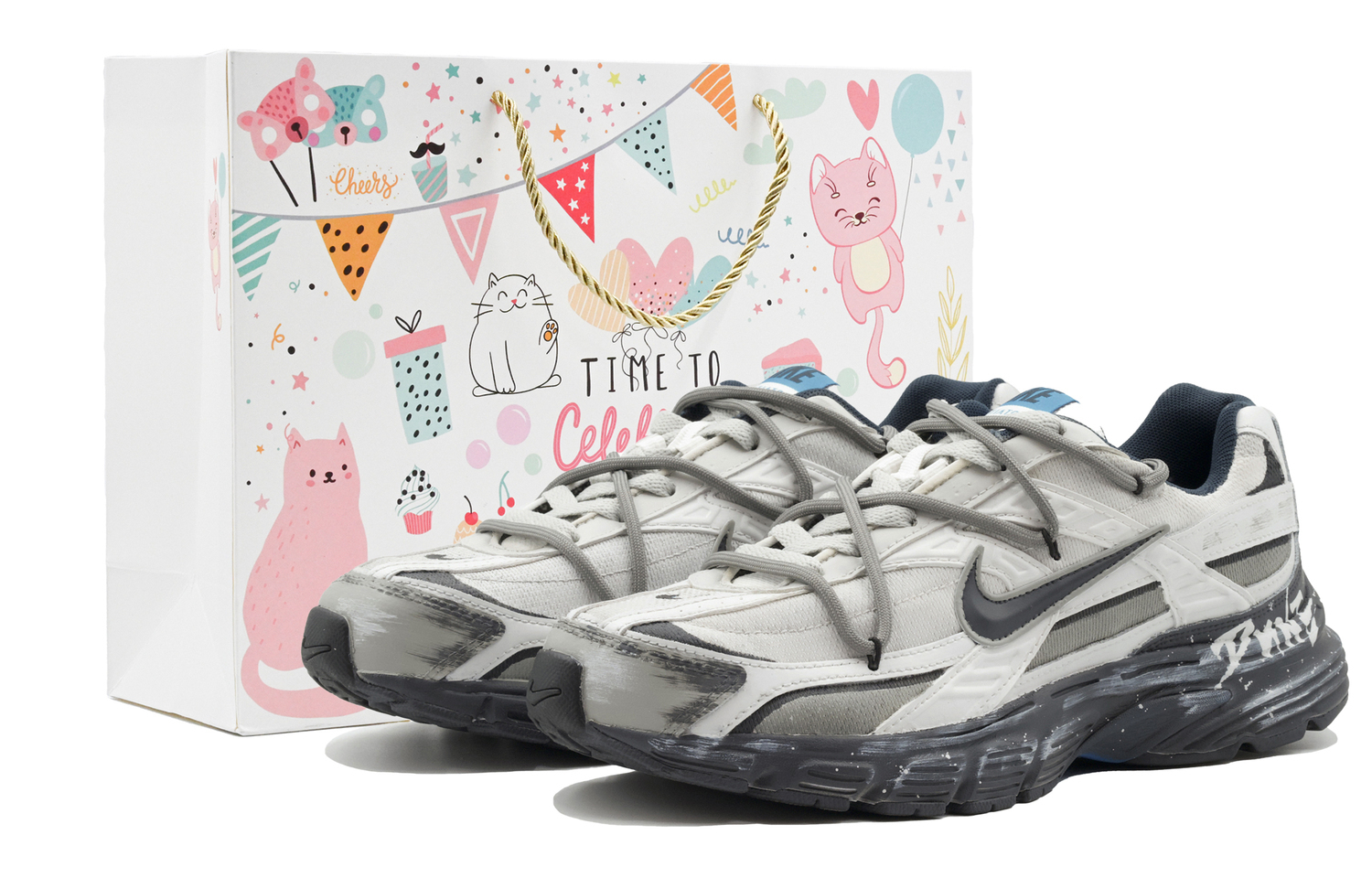 

Nike Кроссовки Initiator Cushioning, износостойкие низкие беговые кроссовки унисекс, серый и черный