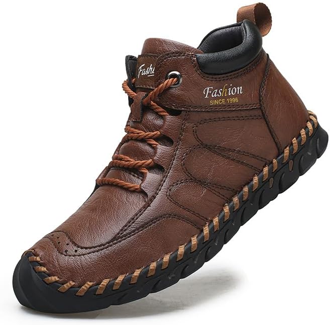 

Мужские повседневные ботинки Asifn, легкие, противоскользящие, дышащие, для ходьбы и вождения, винтажные высокие ботинки на плоской подошве, коричневый