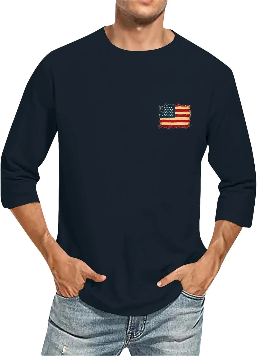 

Мужская футболка FQZWONG летняя с коротким рукавом в патриотичном стиле 4th of July