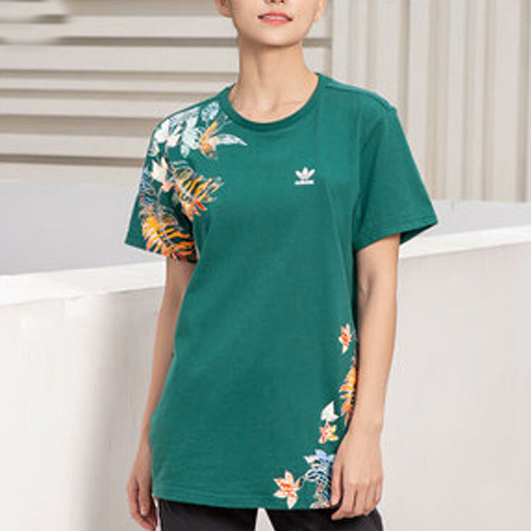Футболка женская Clover Series Outfit Forest Green Adidas Originals — фото 3