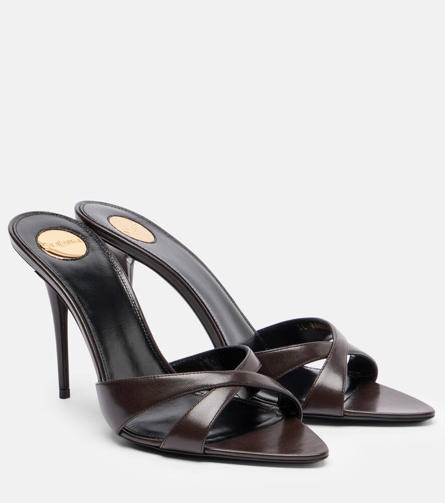 Кожаные сандалии Kirat 95 Saint Laurent, Dark Wenge