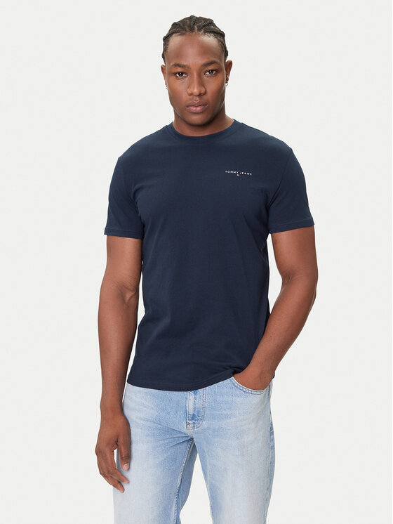 

Футболка slim fit Linear Chest DM0DM21780 Tommy Jeans, синий