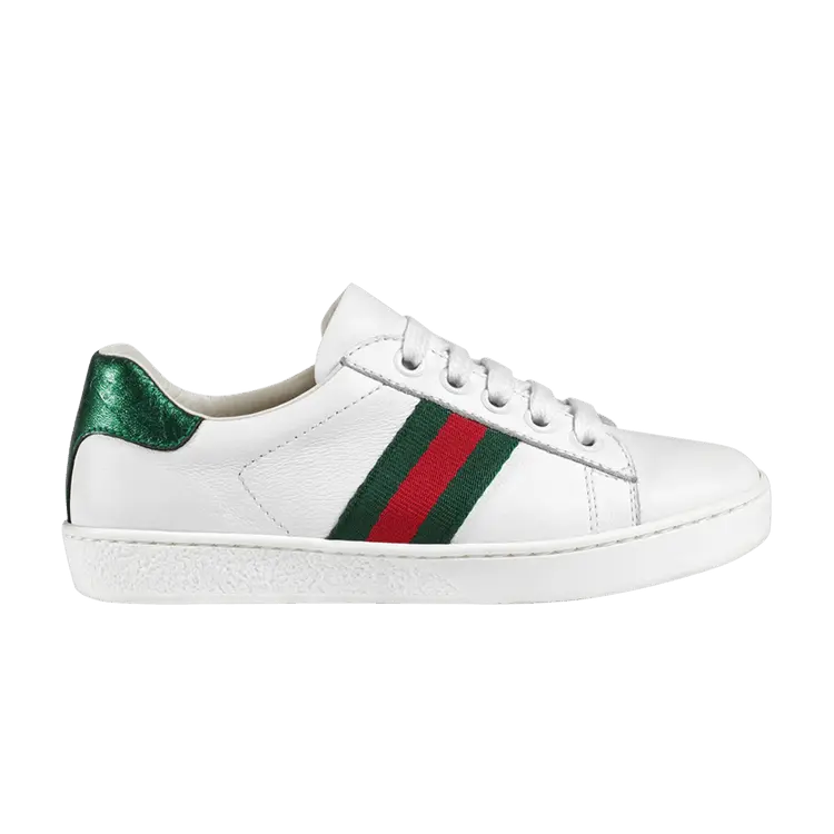 

Кроссовки Gucci Gucci Ace Leather Kids 'White Green Red', белый