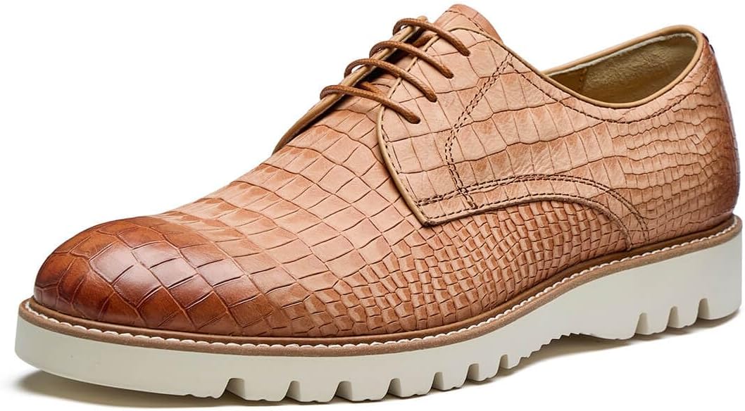 

Мужские классические туфли из натуральной итальянской кожи коровы, повседневные оксфорды, дерби, кроссовки, удобная официальная обувь Jepsen Gord, коричневый