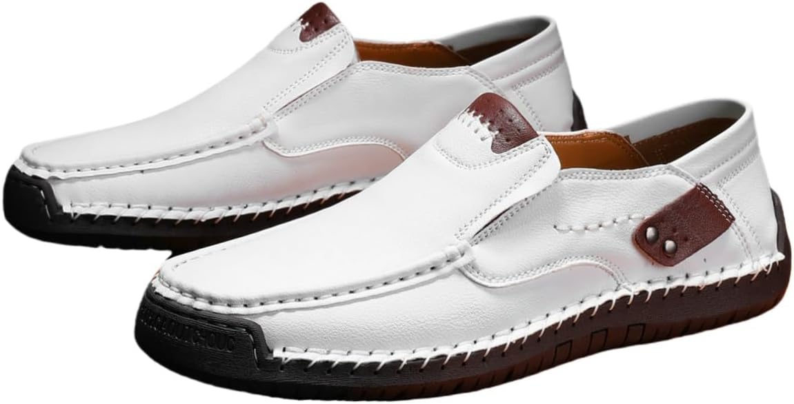 

Модные мужские большие удобные повседневные туфли. Верх из искусственной кожи, стелька из амортизирующего ЭВА и противоскользящая резиновая подошва. Минималистичный дизайн. Подходят для офиса и деловой среды Clolinde, белый