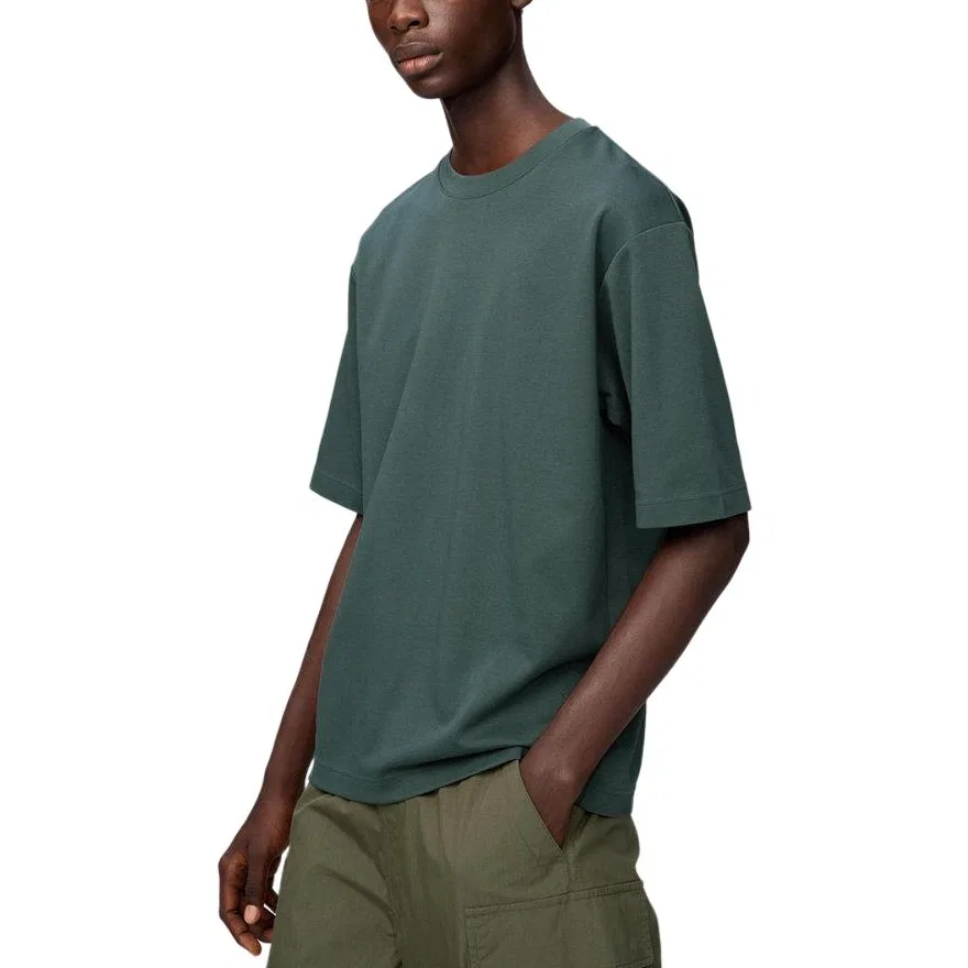 Футболка Uniqlo с круглым вырезом, темно-зеленая